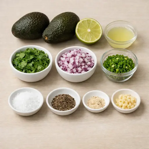 Ingredients for Zesty Avocado and Lime Dip