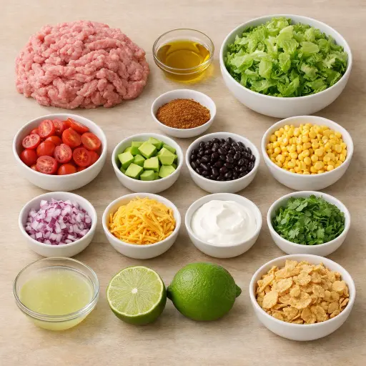 Ingredients for Zesty Avocado Crunch Taco Salad
