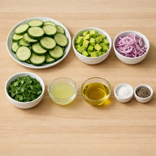 Ingredients for Zesty Avocado Cucumber Salad