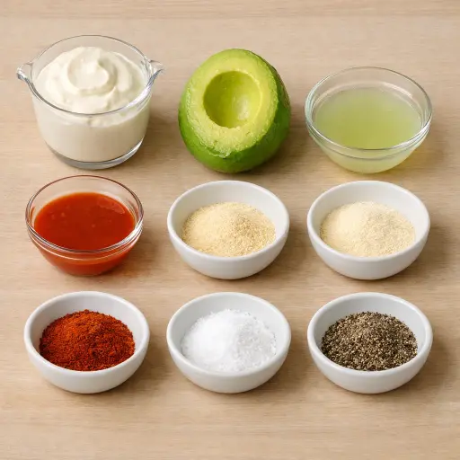 Ingredients for Zesty Avocado Fry Sauce