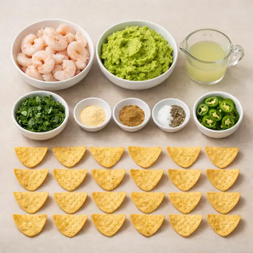 Ingredients for Zesty Avocado Lime Shrimp Bites