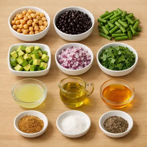 Ingredients for Zesty Avocado Three Bean Salad