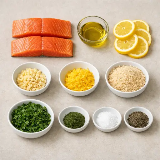 Ingredients for Zesty Baked Salmon with Herb Crust
