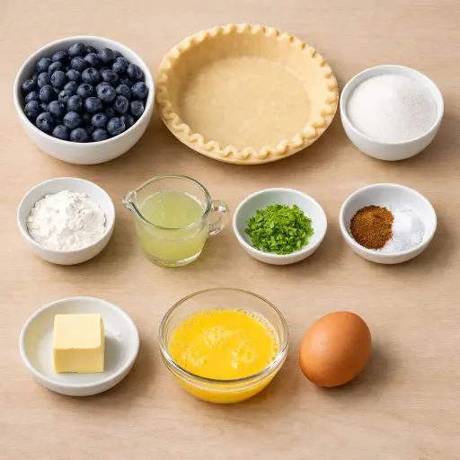 Ingredients for Zesty Blueberry-Lime Pie