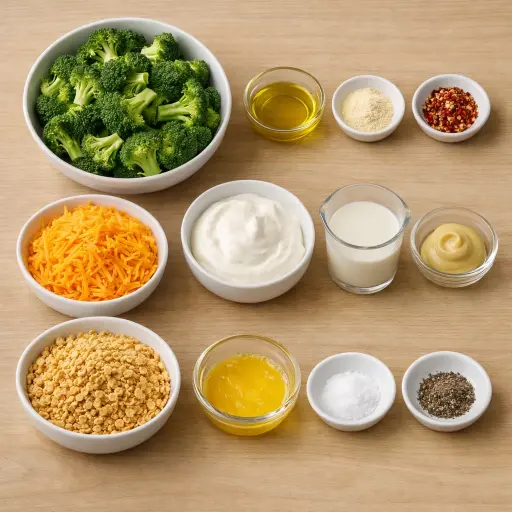 Ingredients for Zesty Broccoli Cheddar Casserole