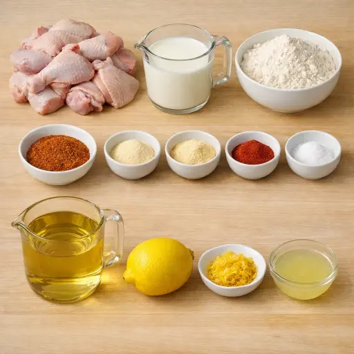 Ingredients for Zesty Buttermilk Fried Chicken