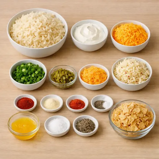 Ingredients for Zesty Cheesy Hash Brown Casserole