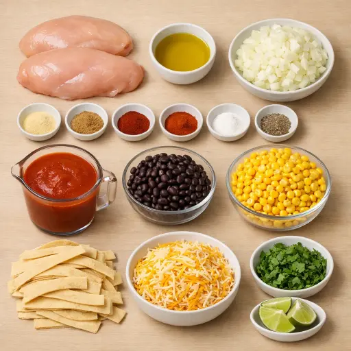 Ingredients for Zesty Chicken Enchilada Casserole
