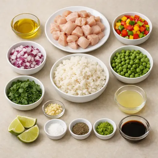 Ingredients for Zesty Chicken Fried Rice