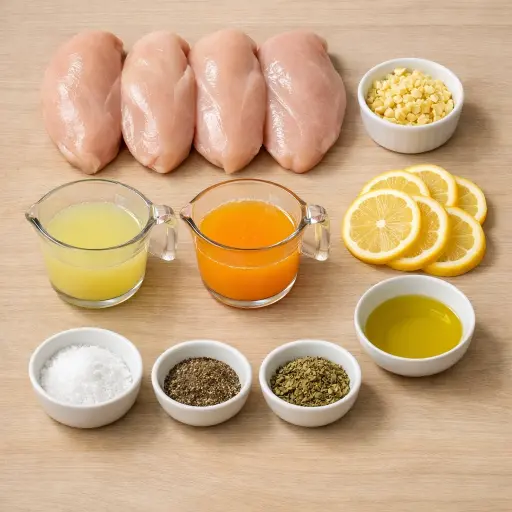 Ingredients for Zesty Citrus Garlic Chicken