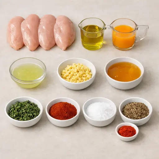 Ingredients for Zesty Citrus Grilled Chicken