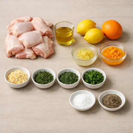Ingredients for Zesty Citrus Herb Baked Chicken