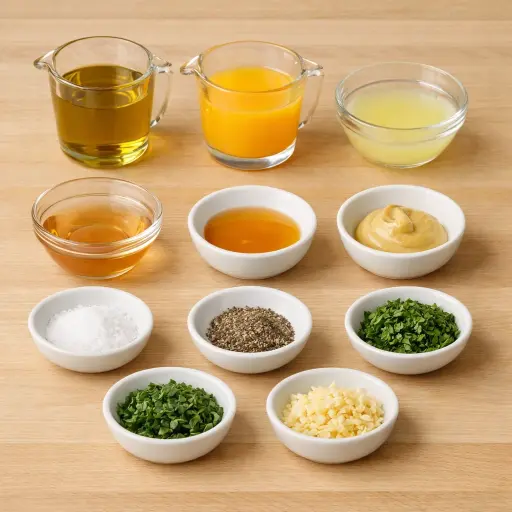 Ingredients for Zesty Citrus Herb Dressing