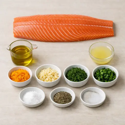 Ingredients for Zesty Citrus Herb Grilled Salmon