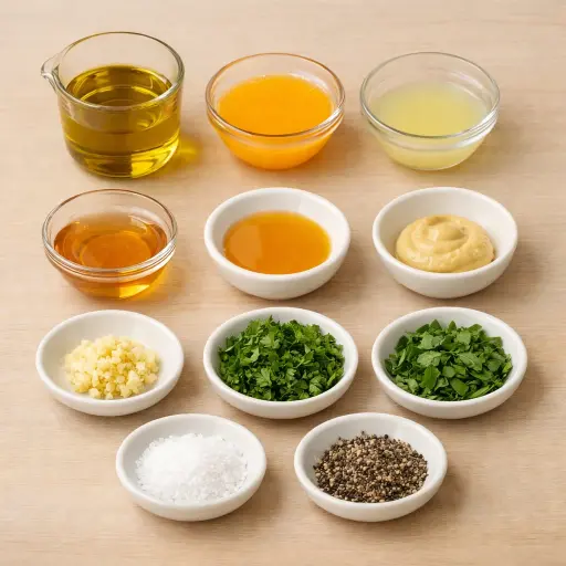 Ingredients for Zesty Citrus Herb Salad Dressing