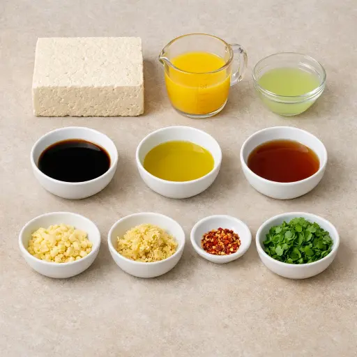 Ingredients for Zesty Citrus Marinated Tofu