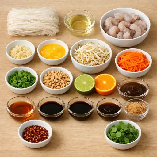 Ingredients for Zesty Citrus Pad Thai