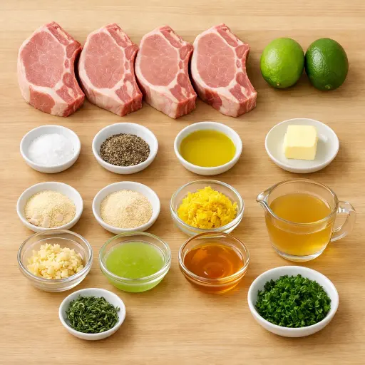 Ingredients for Zesty Citrus Pan-Fried Pork Chops