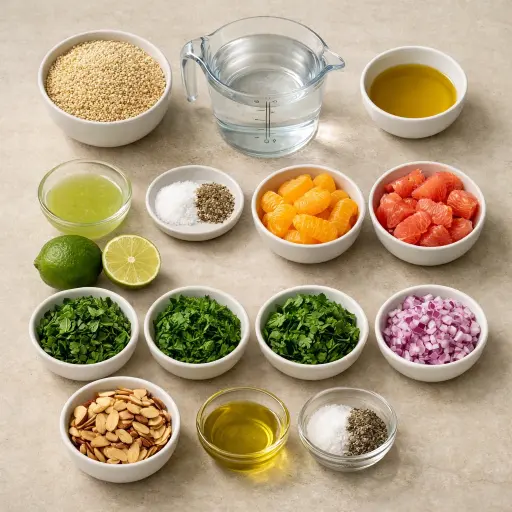 Ingredients for Zesty Citrus Quinoa Salad