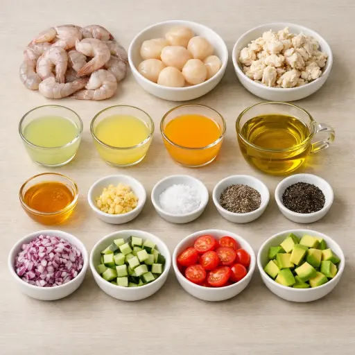 Ingredients for Zesty Citrus Seafood Salad