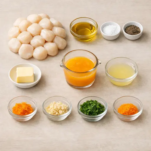 Ingredients for Zesty Citrus Seared Sea Scallops