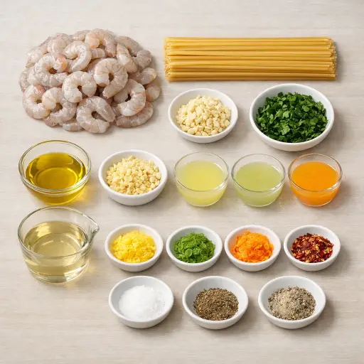 Ingredients for Zesty Citrus Shrimp Scampi