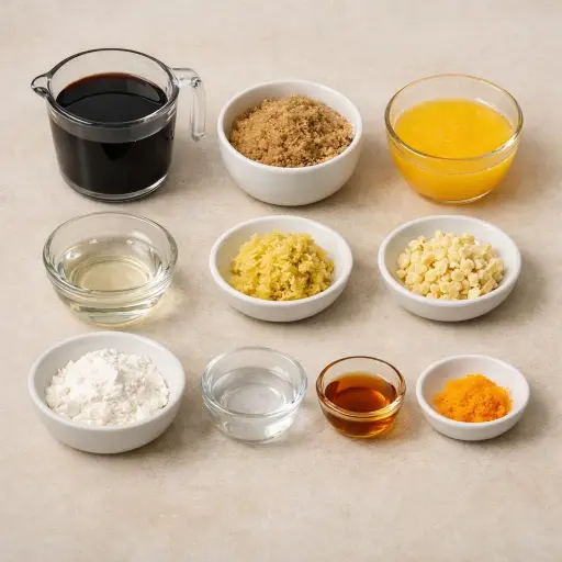 Ingredients for Zesty Citrus Teriyaki Sauce