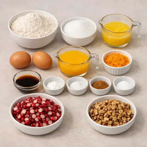 Ingredients for Zesty Cranberry Orange Spice Muffins