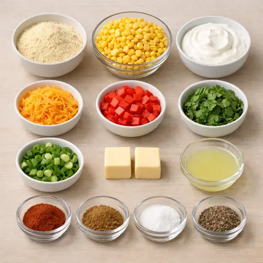 Ingredients for Zesty Creamy Corn Casserole