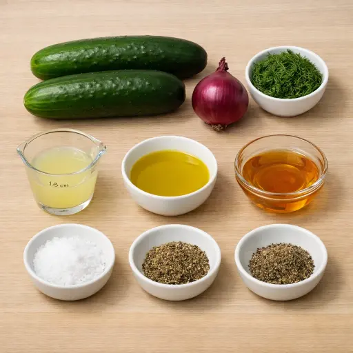 Ingredients for Zesty Cucumber & Dill Salad
