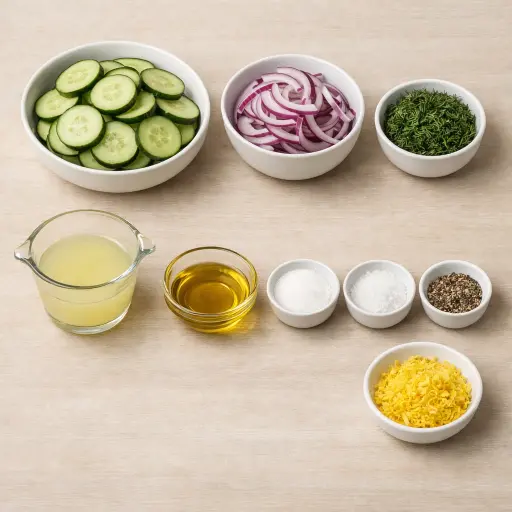 Ingredients for Zesty Dill Cucumber Salad