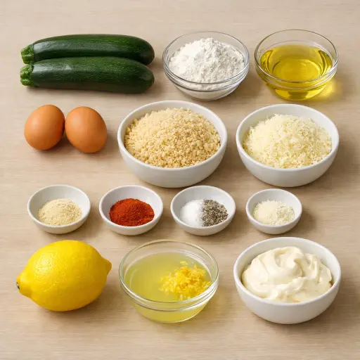 Ingredients for Zesty Fried Zucchini Spirals