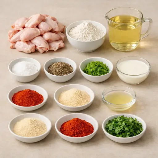 Ingredients for Zesty Garlic Lime Crispy Chicken Wings