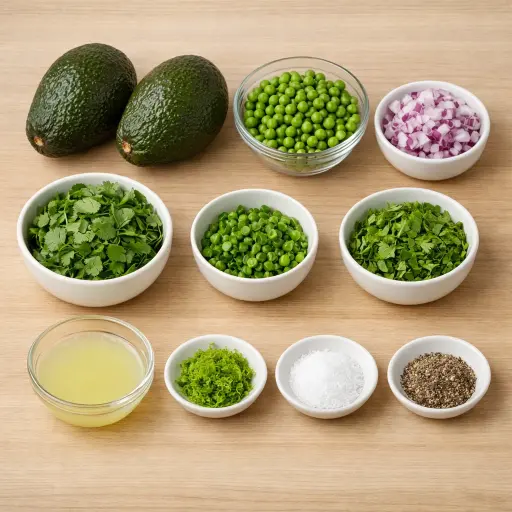 Ingredients for Zesty Green Pea Guacamole