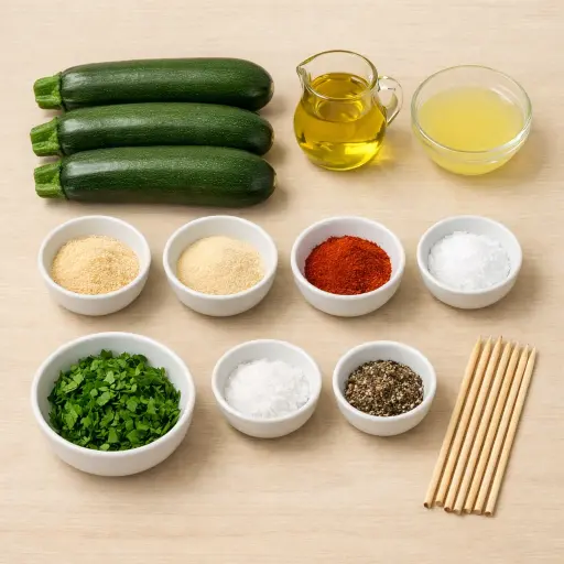 Ingredients for Zesty Grilled Zucchini Skewers