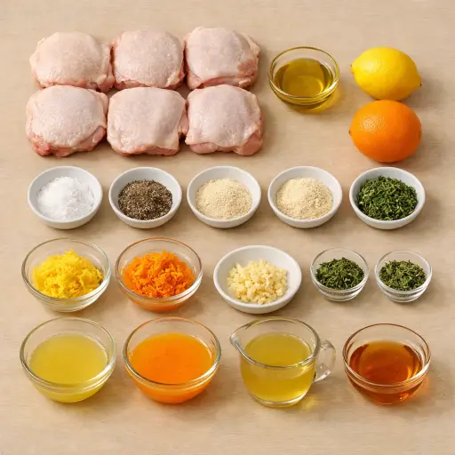 Ingredients for Zesty Herb and Citrus Baked Chicken Thighs