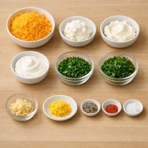 Ingredients for Zesty Herb Cheese Dip