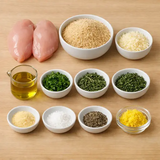 Ingredients for Zesty Herb-Crusted Chicken Breast