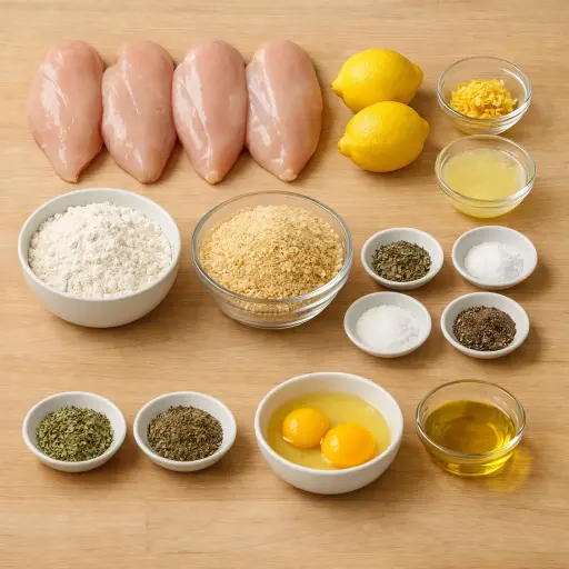 Ingredients for Zesty Herb-Crusted Lemon Chicken