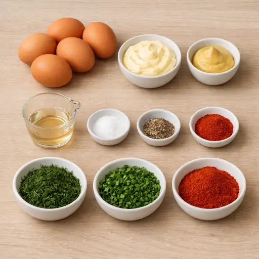 Ingredients for Zesty Herb Deviled Eggs