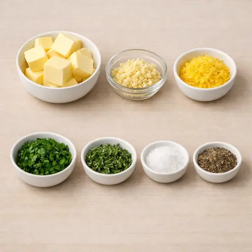 Ingredients for Zesty Herb Garlic Butter