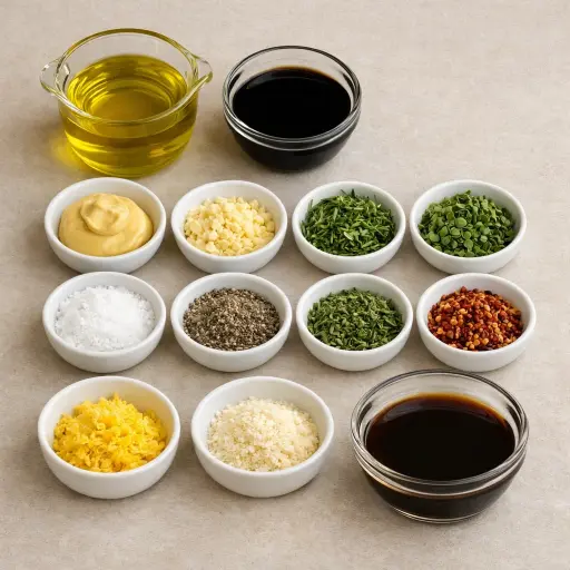 Ingredients for Zesty Herb-Infused Steak Marinade