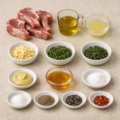 Ingredients for Zesty Herb-Marinated Lamb Chops