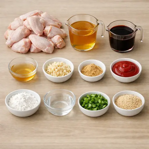 Ingredients for Zesty Honey Garlic Crockpot Chicken Wings