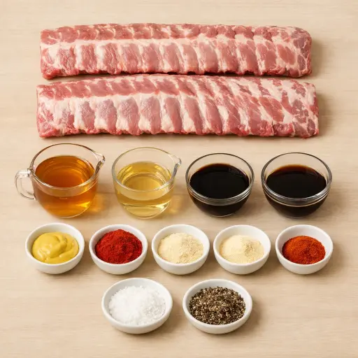 Ingredients for Zesty Honey-Glazed Baby Back Ribs