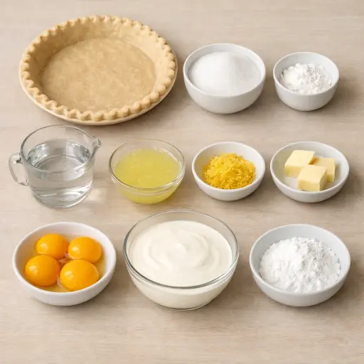 Ingredients for Zesty Honey Lemon Pie