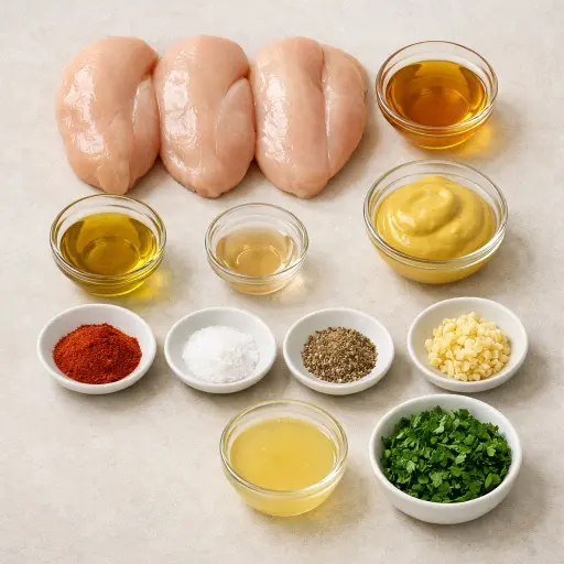 Ingredients for Zesty Honey Mustard Chicken Skillet