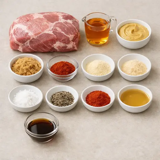 Ingredients for Zesty Honey-Mustard Slow-Cooker Pulled Pork