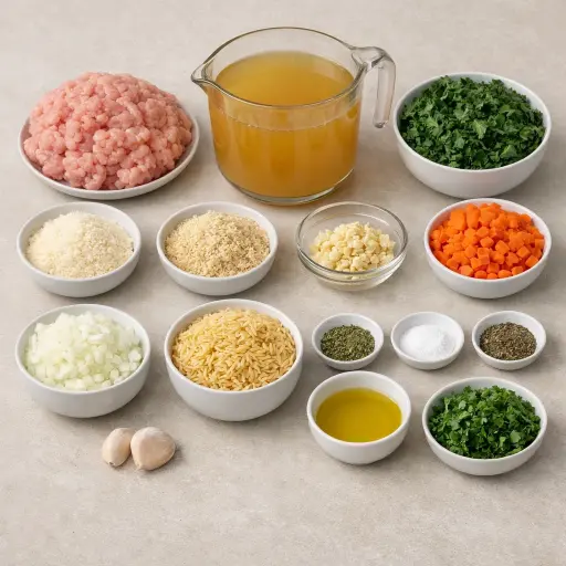 Ingredients for Zesty Italian Wedding Soup