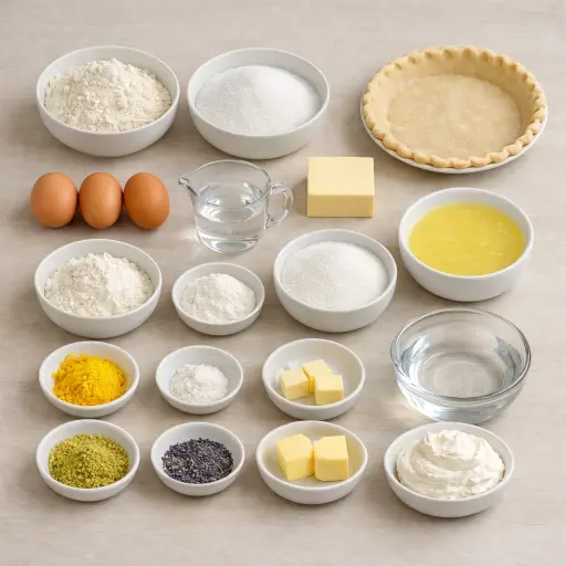 Ingredients for Zesty Lavender Lemon Pie